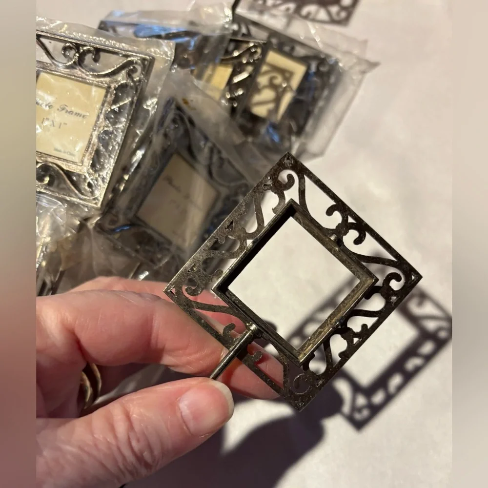Metal Mini Photo Frames 1” X 1” On Stick Multi-use X 15 Wedding Reception, Party